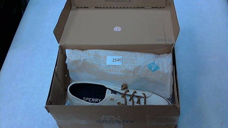 Womens Sperry Seacoast Canvas Sneaker Shoes Shoe Ivory - Size 8.5