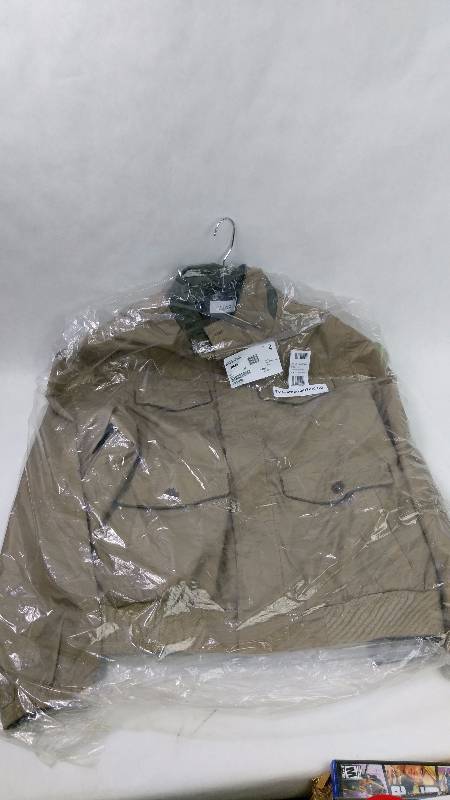 Totes Brand Mens Packable Jacket Coat Taupe - Size L  Large