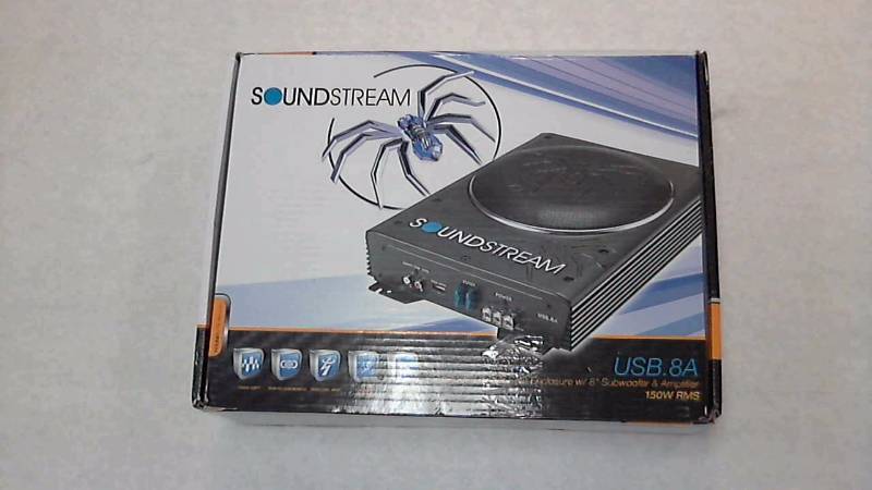 lot 3160 image: Soundstream USB-8A 8 Preloaded Underseat Powered Subwoofer Black
