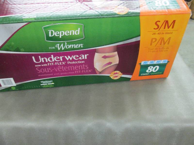 lot 73 image: 80 Count Depends for Women SM...