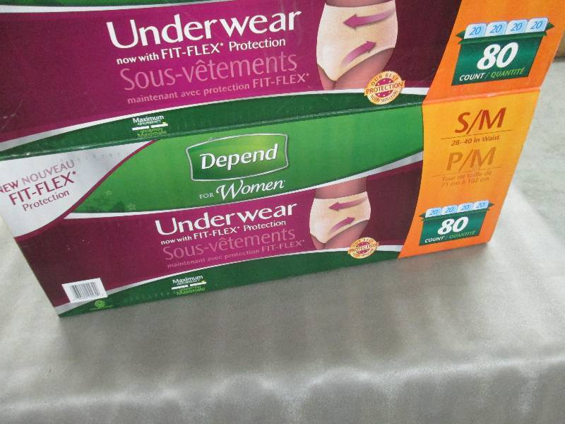 lot 74 image: 80 Count Depends for Women SM...