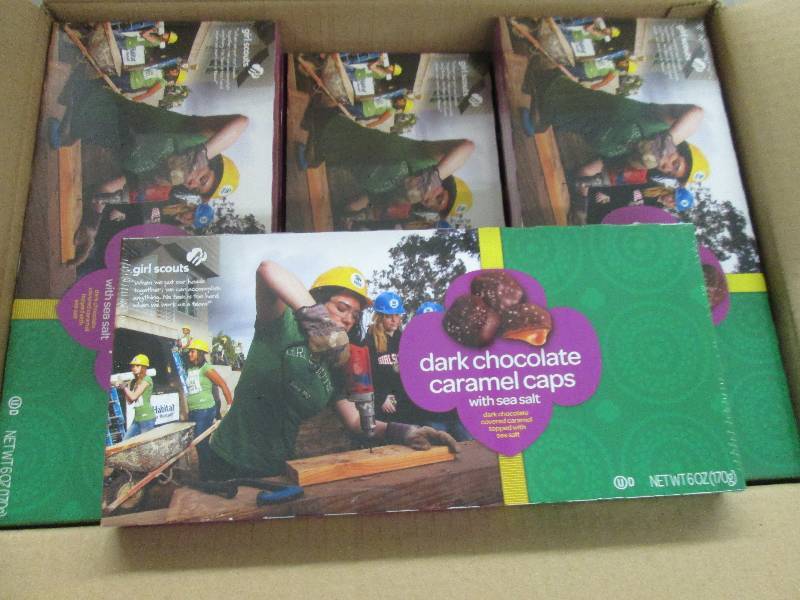 lot 104 image: Case of 12- 6 oz boxes- Dark Chocol...