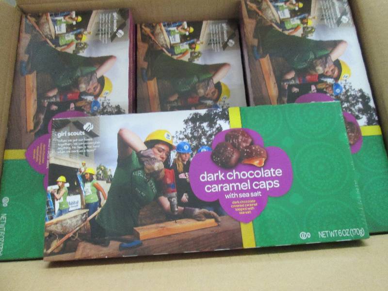 lot 105 image: Case of 12- 6 oz boxes- Dark Chocol...