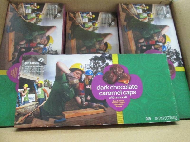 lot 106 image: Case of 12- 6 oz boxes- Dark Chocol...