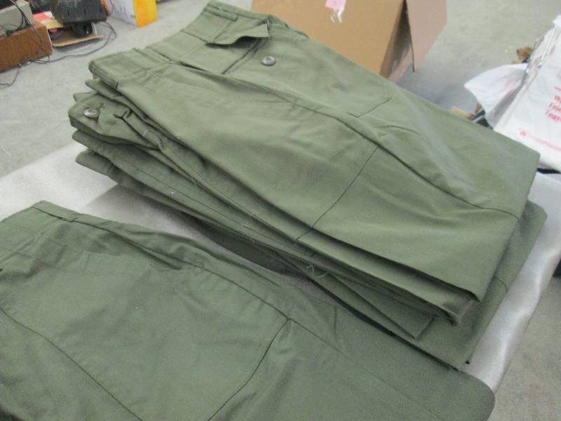 lot 192 image: Lot of 10 New Army Green 4 Pocket U...
