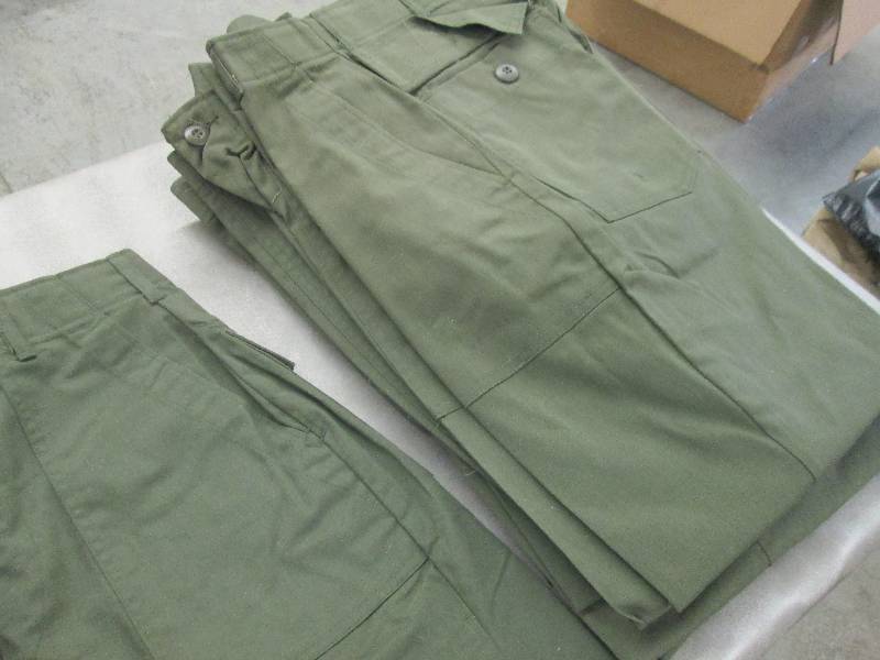 lot 198 image: Lot of 10 New Army Green 4 Pocket U...