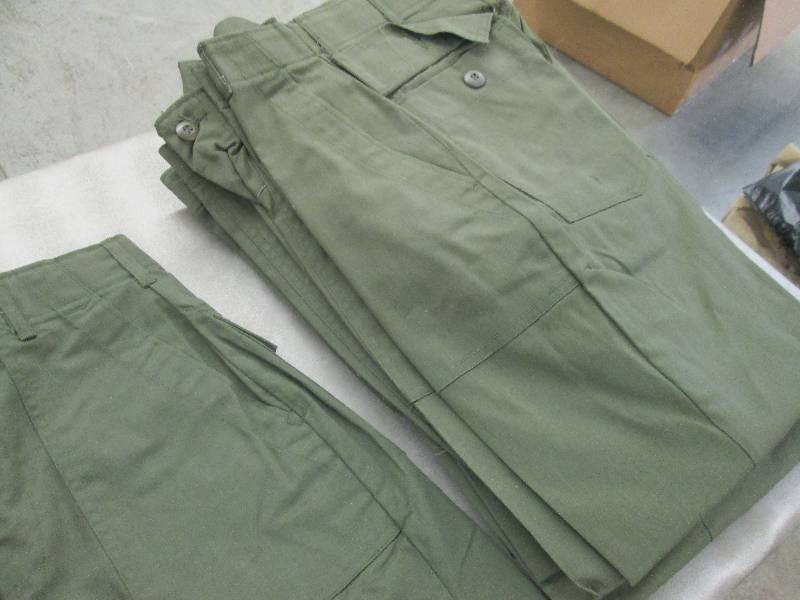 lot 199 image: Lot of 10 New Army Green 4 Pocket U...