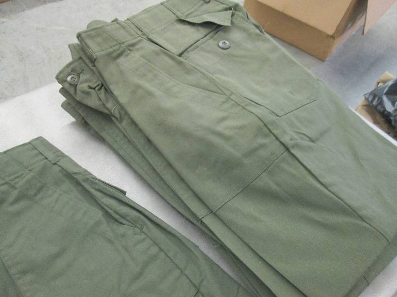 lot 202 image: Lot of 10 New Army Green 4 Pocket U...
