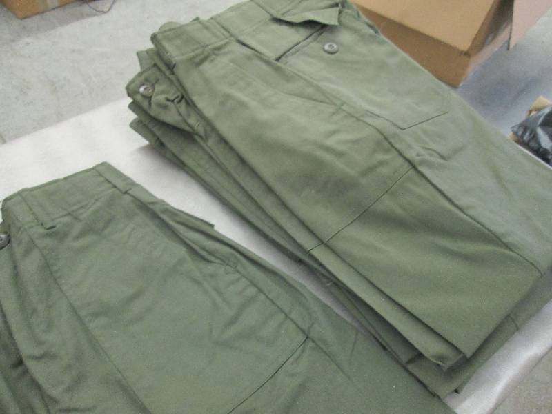 lot 203 image: Lot of 10 New Army Green 4 Pocket U...