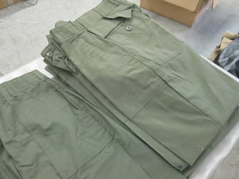lot 205 image: Lot of 10 New Army Green 4 Pocket U...