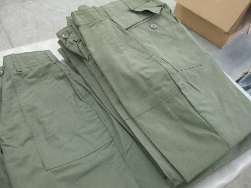 lot 212 image: Lot of 10 New Army Green 4 Pocket U...