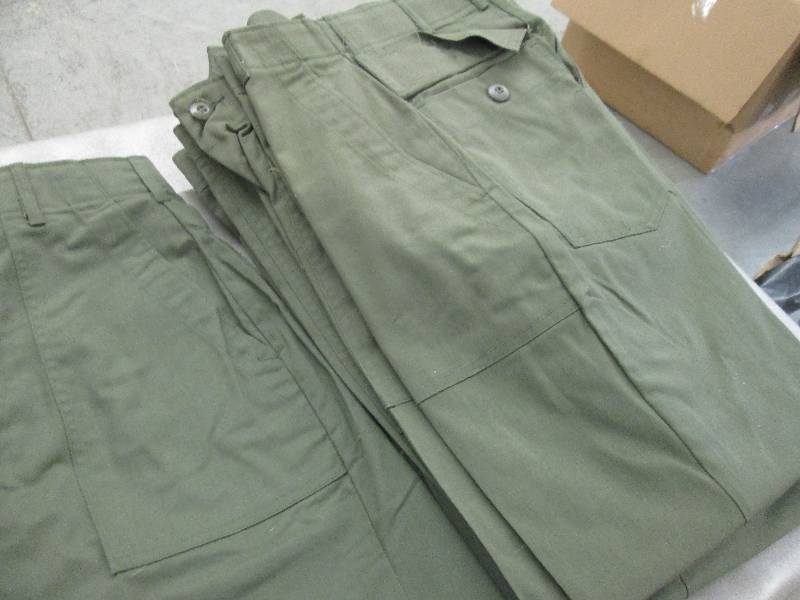 lot 213 image: Lot of 10 New Army Green 4 Pocket U...