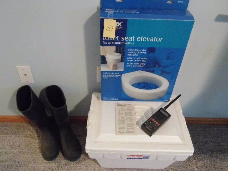 lot 137 image: Elevated Toilet Seat - Cooler - Boots