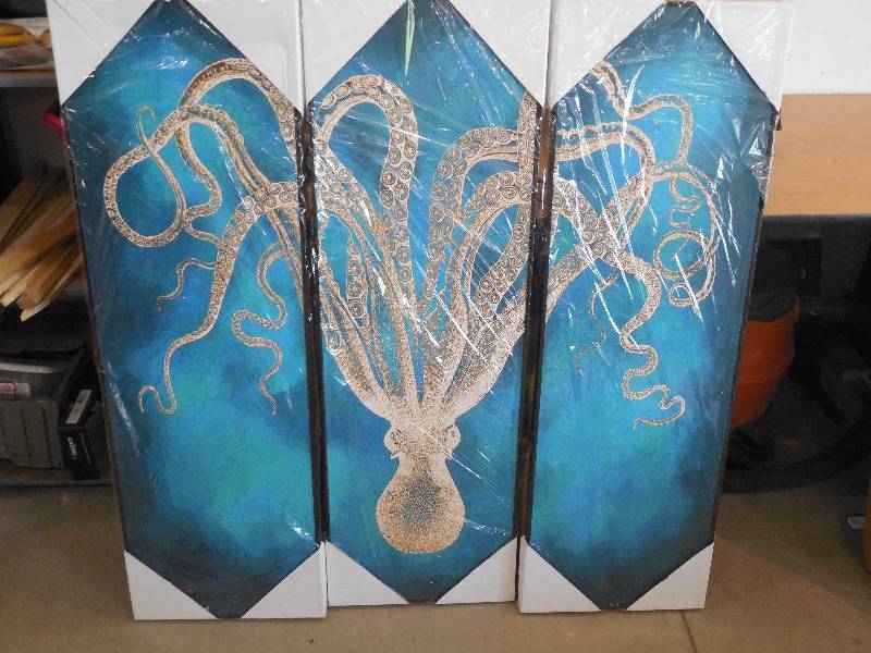 lot 28 image: Huge Octopus Canvas painting