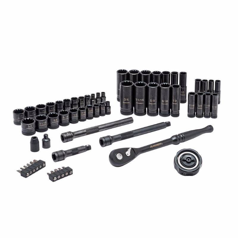 lot 87 image: Husky 14 in. and 38 in. Universal Mechanics Tool Set (60-Piece)
