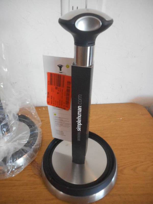 lot 48 image: (2) simplehuman Quick Load Paper Towel Holder in Brushed Stainless Steel