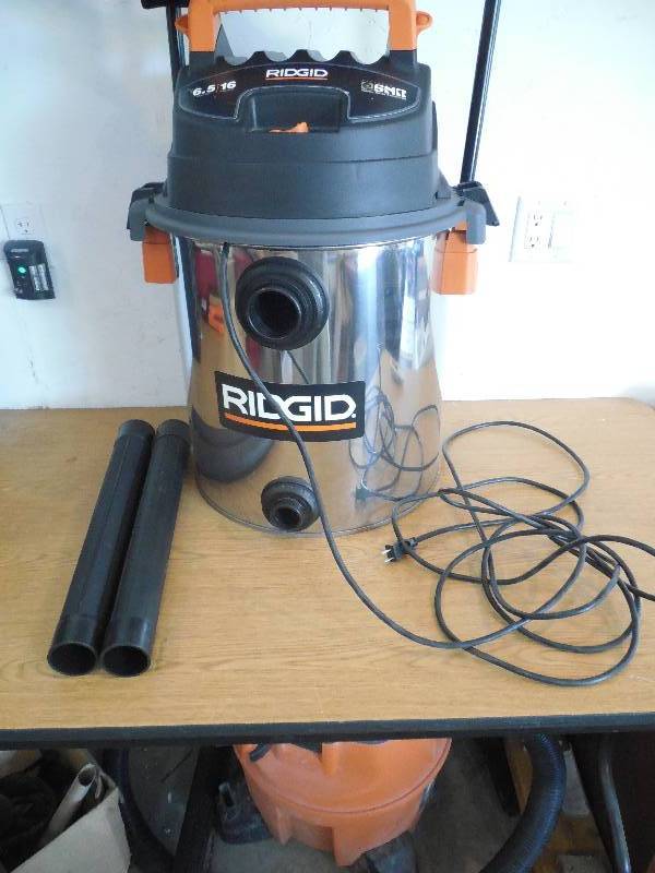 lot 80 image: RIDGID 16 gal. 6.5-Peak HP Stainless Steel Wet Dry Vac