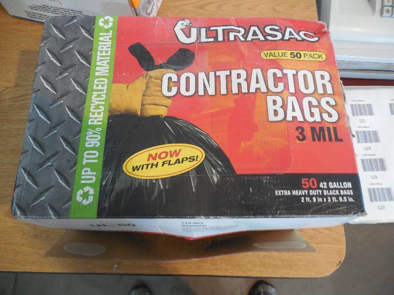 lot 122 image: Ultrasac 42 Gal. Contractor Bag with Flaps (50-Count)