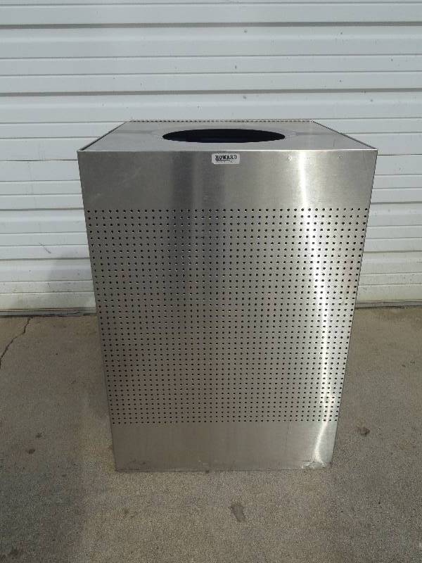 lot 47 image: Stainless Steel Trash Receptacle with Hindge Lid with Inner Can