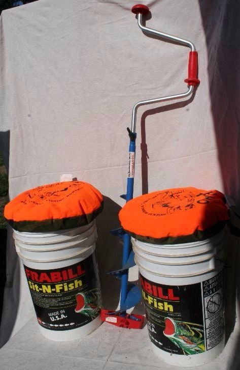 lot 167 image: Ice Auger and Bucket Seats