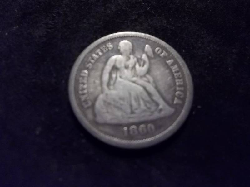1860 Seated Liberty Dime (In VF $35.00)