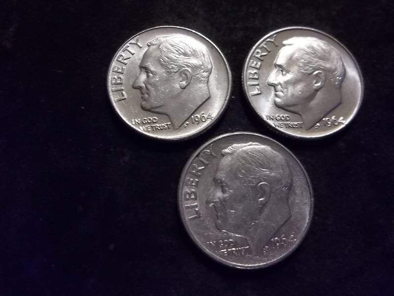 1964, 1964 D, 1964 D Roosevelt Dimes All Ms