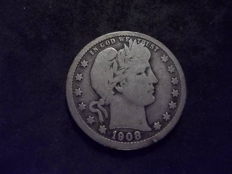 1908  Barber Quarter Better Grade & Detail
