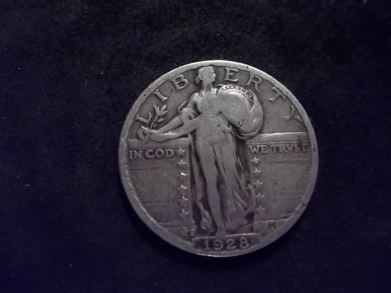1928 S Standing Liberty Quarter Strong Date