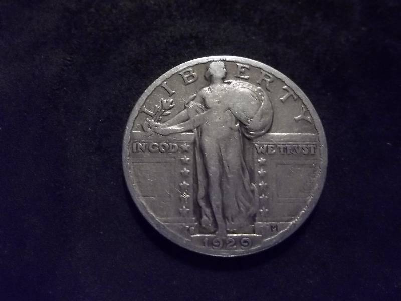 1929 S Standing Liberty Quarter Strong Date  High Grade