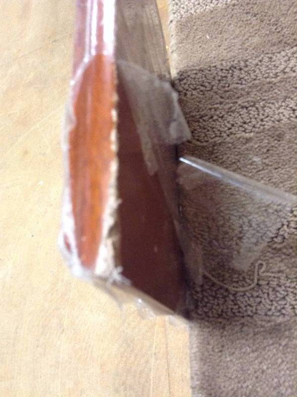 lot 8 image: Real Wood Veneer Dexorative Shelf 34 Honey Pine Finish damage on edge