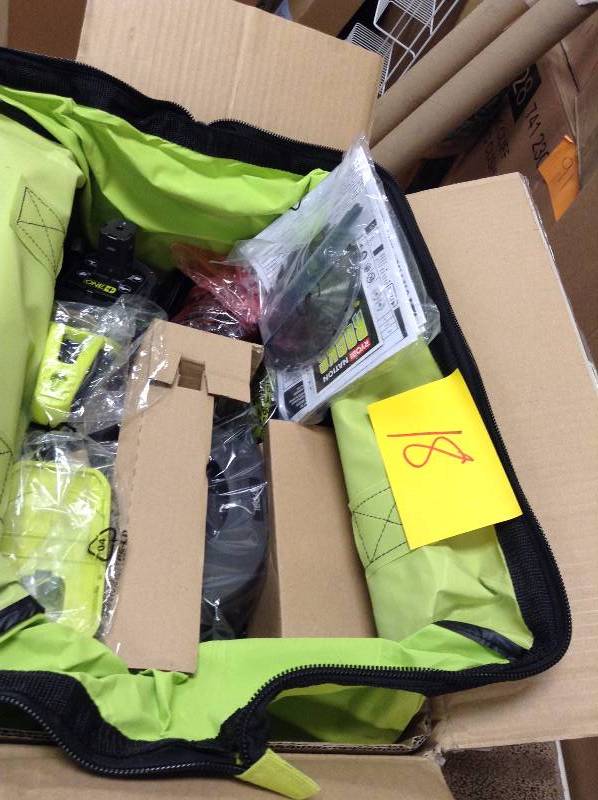 lot 18 image: Ryobi One 18V 4 PC Super Combo Kit - bag is damaged