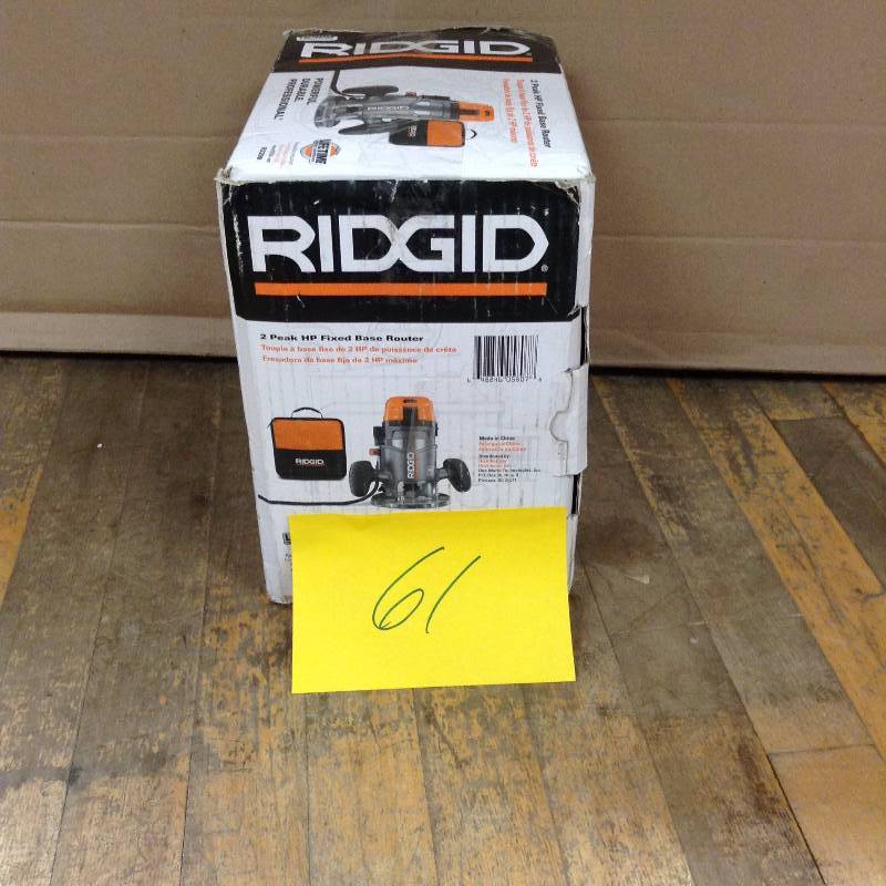 lot 61 image: Ridgid 2 Peak HP Fixed base Router