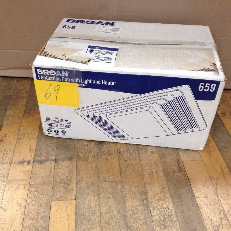 lot 69 image: Broan Ventilation Fan with Light and Heater model 659
