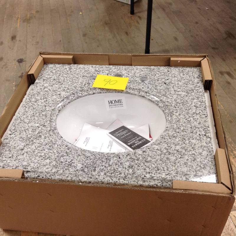 lot 90 image: Pegasus 25 in. Granite Vanity Top with White Basin