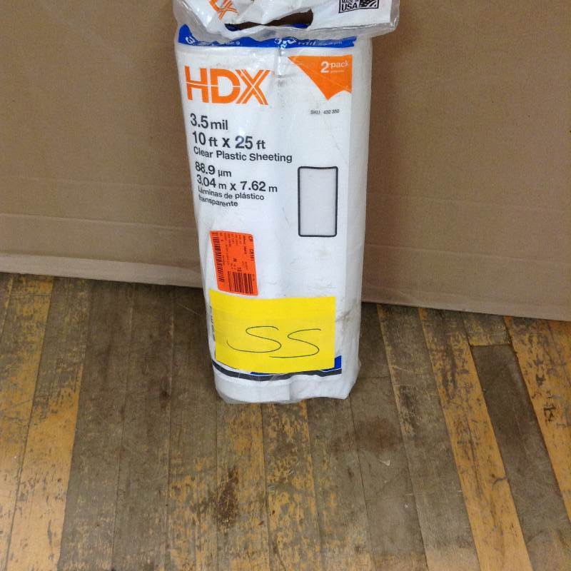 lot 55 image: HDX 3.5 Mil 10 x 25 clear plastic Sheeting
