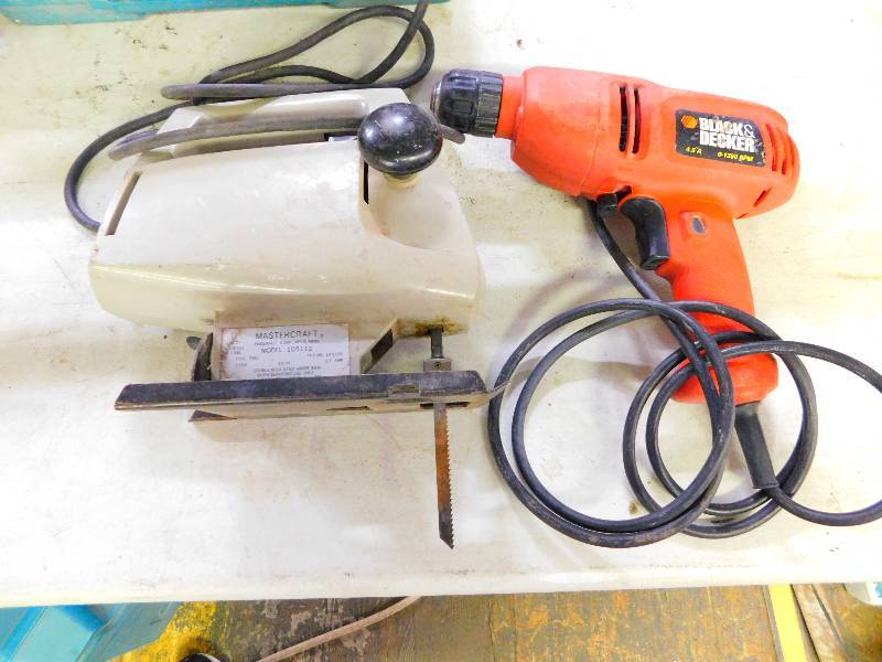 BLACK & DECKER ELECTRIC DRILL AND MASTERCRAFT SABRE SAW