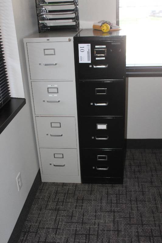 Lot of (2) Hon Locking 4-Drawer Metal File Cabinets