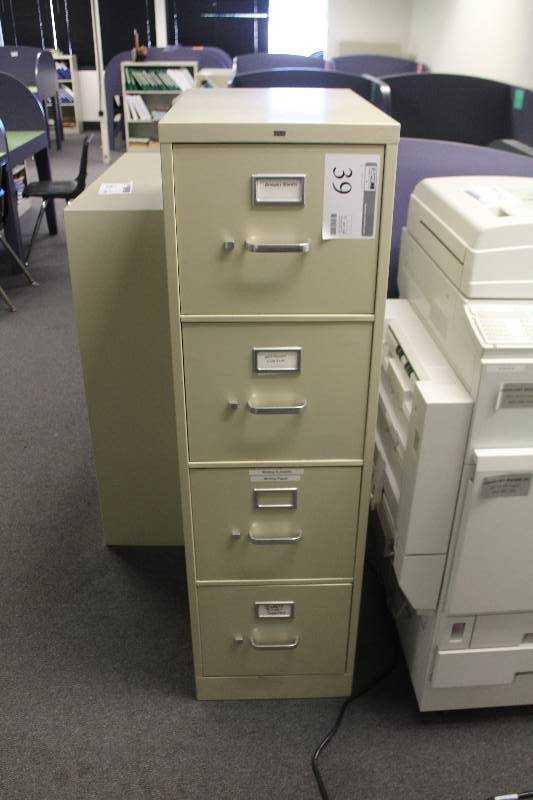 Lot of (2) Hon Locking 4-Drawer Metal File Cabinet