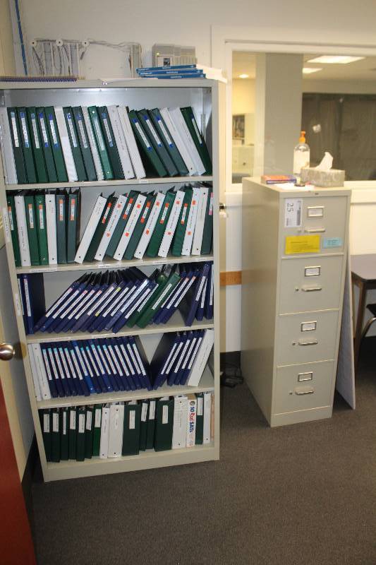 Lot of (2) Cabinets Includes 1) Hon Locking 4-Drawer Metal File Cabinet AND 1) Hon 5-Shelf Metal Cabinet