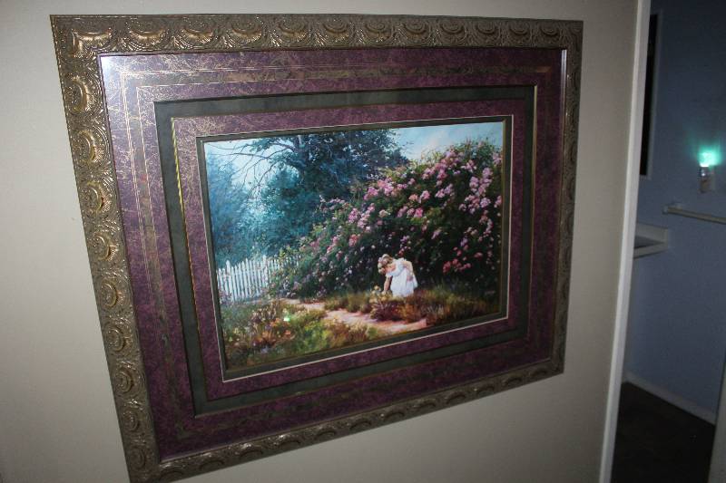 lot 14 image: Garden by J. Dudley Signed Framed Matted Wall Art