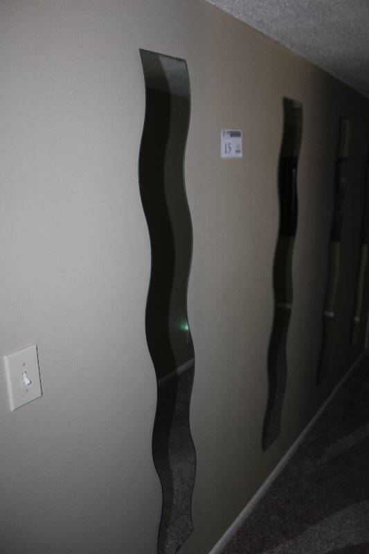lot 15 image: Lot of (4) 63in. Wavy Mirrors