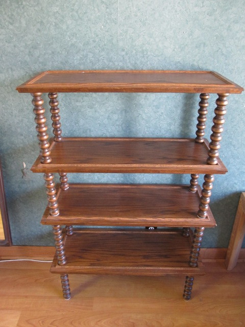 2 Vintage Wooden Stackable Shelves