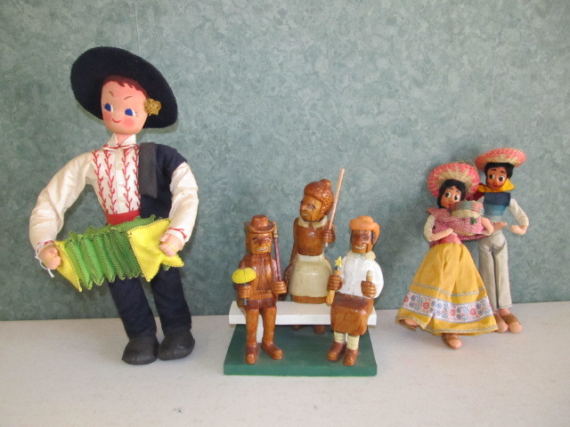 Vintage Folk Art Figures Dolls etc