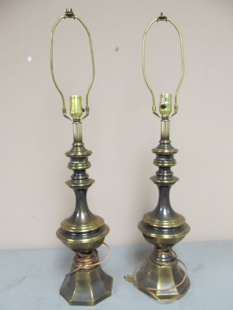 Pair of Vintage HEAVY Brass Table Lamps