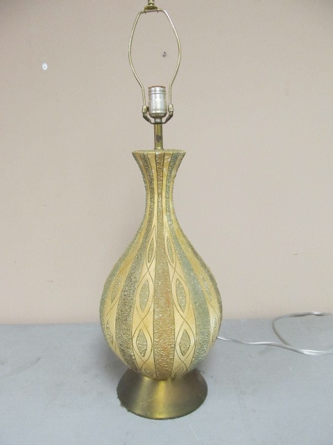 Large Mid Century Gourd Shape Table Lamp
