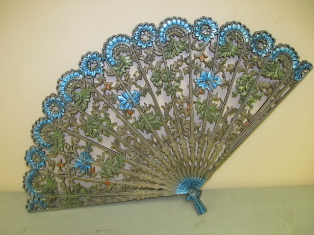 Large Vintage BURWOOD Ornate Fan Wall Hanging