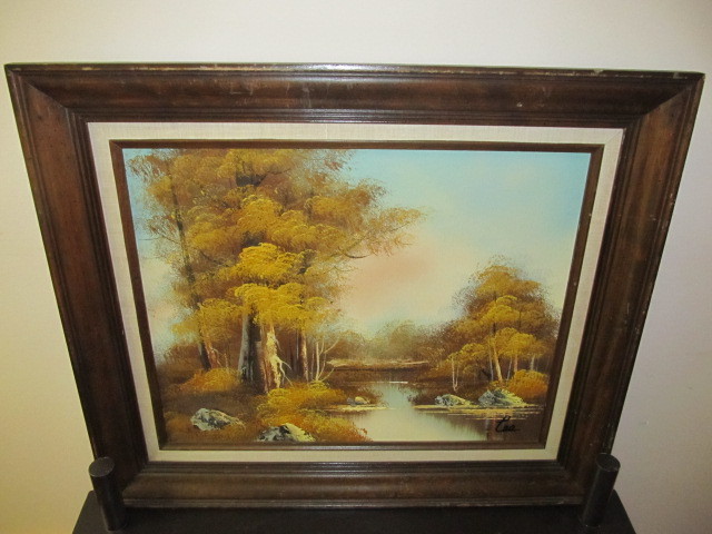 Vintage Framed Signed Oil on Canvas Landscape Painting