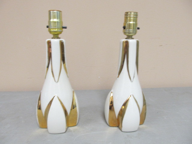Pair of Smaller Mid Century Ceramic Table Lamps