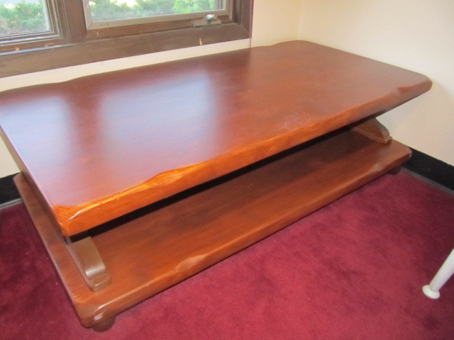 NICE Solid Wood 2-Tier Coffee Table