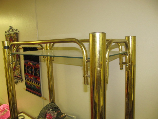Brass &amp Glass Display Shelf